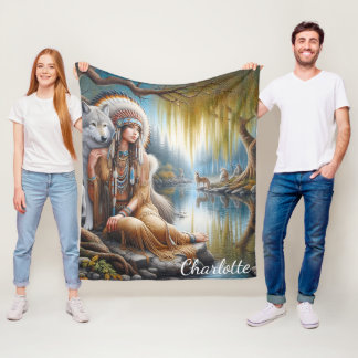 Cobertor De Velo Um momento sereno perto do rio com um companheiro