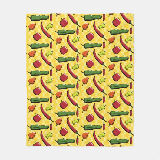 Cobertor De Velo Um Mundo de Pimentos Chili Fleece Blanket (Frente)