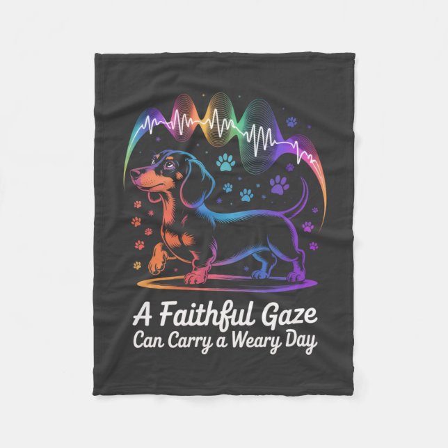 Cobertor De Velo Um Olhar Fiel de Dachshund Pode Levar Um Dia Cansa (Frente)