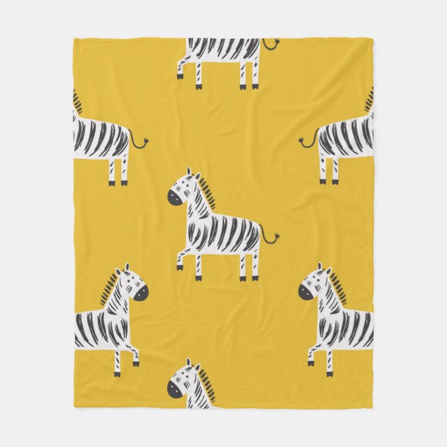 Cobertor De Velo Um padrão perfeito para crianças com zebras (Frente)
