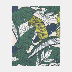 Cobertor De Velo Um padrão tropical perfeito com folhas de banana.
