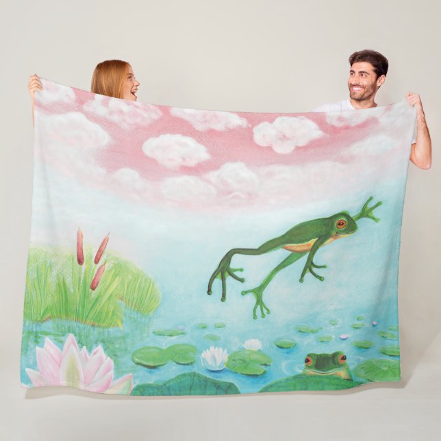 Cobertor De Velo Um Sapo Passa Para A Ilustração Do Pond (In Situ)