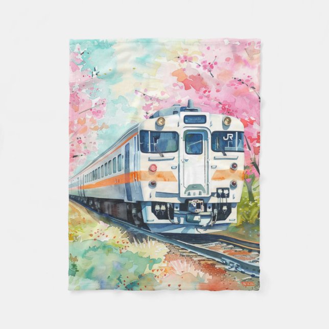 Cobertor De Velo Um Trem na Primavera (Frente)