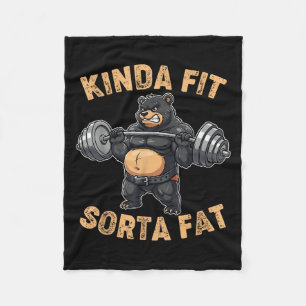 Cobertor De Velo Um Urso Engraçado Meio em Forma Meio Gordo Levanta