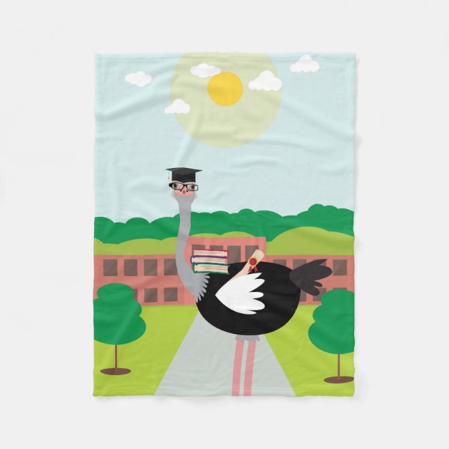 Cobertor De Velo Uma avestruz educada (Frente)