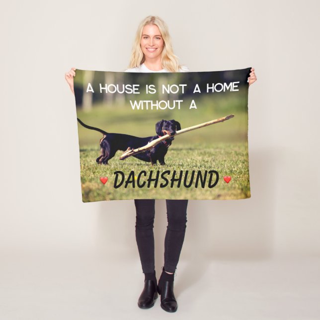 Cobertor De Velo Uma Casa Não Um Cachorro De Dachshund Em Casa (In Situ)