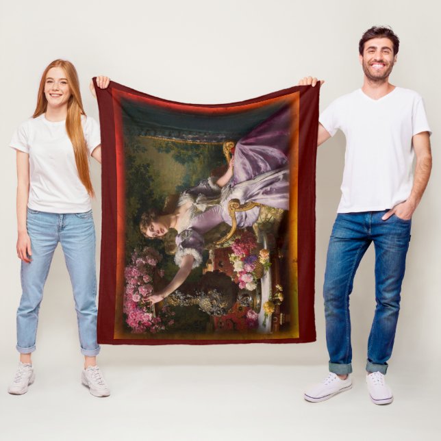 Cobertor De Velo Uma Dama Em Um Vestido Lilac Com Flores (In Situ)