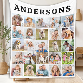 Cobertor De Velo Uma Família De Colagem De 25 Fotos Personalizada E