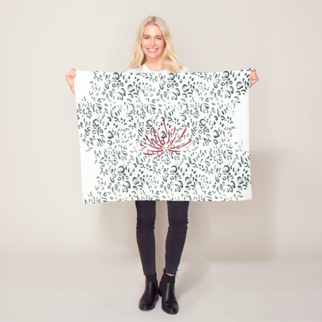 Cobertor De Velo uma flor vermelha sobre fundo preto (In Situ)