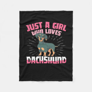 Cobertor De Velo Uma garota que ama Dachshund
