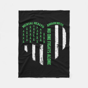 Cobertor De Velo Uma Luta Usa Bandeira Coração Sozinha Saúde Mental