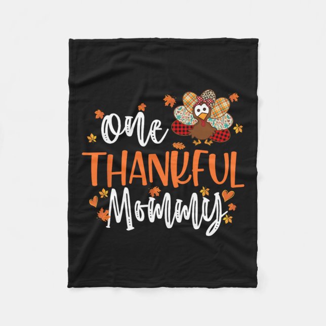 Cobertor De Velo Uma Mamãe agradecida Família de Ação de Graças Mat (Frente)