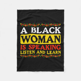 Cobertor De Velo Uma Mulher Negra Está Falando Escute E Aprenda A F