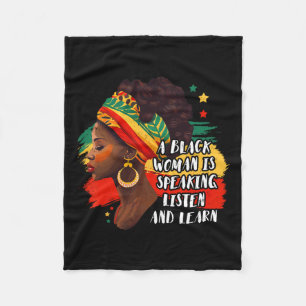 Cobertor De Velo Uma Mulher Negra Está Falando Ouça E Aprenda Melan