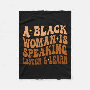 Cobertor De Velo Uma Mulher Negra Está Falando Ouça E Aprenda Pela 