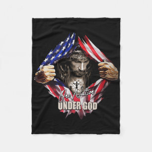 Cobertor De Velo Uma Nação Sob Deus Jesus Arte Nós Bandeira Cristã