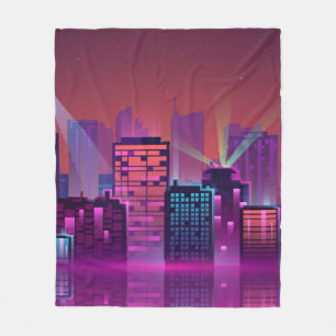 Cobertor De Velo Uma paisagem urbana colorida e brilhante. ilustra