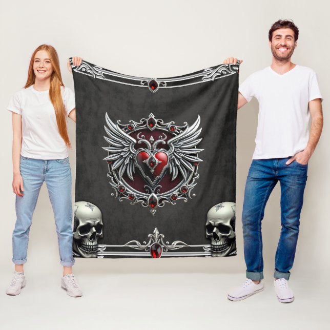 Cobertor De Velo Uma simbiose gótica, cabelos elegantes e crânios (In Situ)