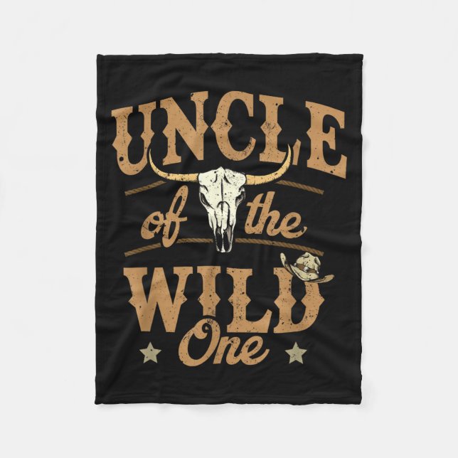 Cobertor De Velo Uncle Of The Wild One Cowboy Western Rodeo Party M (Frente)