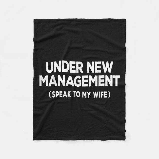 Cobertor De Velo Under New Management Speak To My Wife Fun Newlywed (Frente)