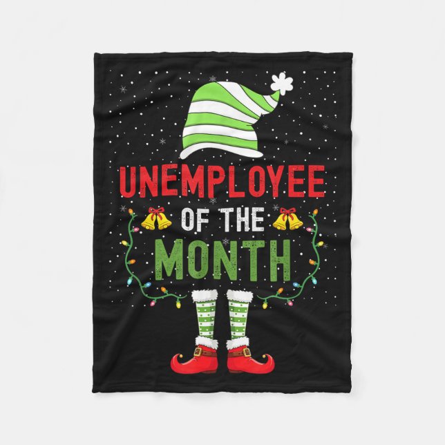 Cobertor De Velo Unemployee Of The Month Funny Unemployed Christmas (Frente)