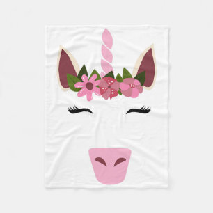 Cobertor De Velo Unicorn Face Eyelashes Sorri Flor Wreath Halloween