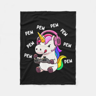Cobertor De Velo Unicorn Pew Pew Unicorns Lover Video Game Gamer Gi