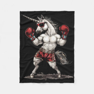Cobertor De Velo Unicórnio Boxeador Com Luvas de Boxe Kickboxing En