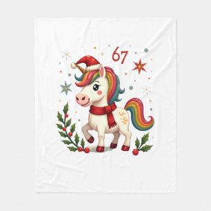 Cobertor De Velo Unicórnio de Natal Vintage 6º Aniversário Menina D