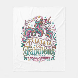 Cobertor De Velo Unicórnio Fa La La La Fabuloso Fundo Branco Fofo