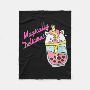 Cobertor De Velo Unicórnio Mágicamente Delicioso Boba Kawaii Bolha
