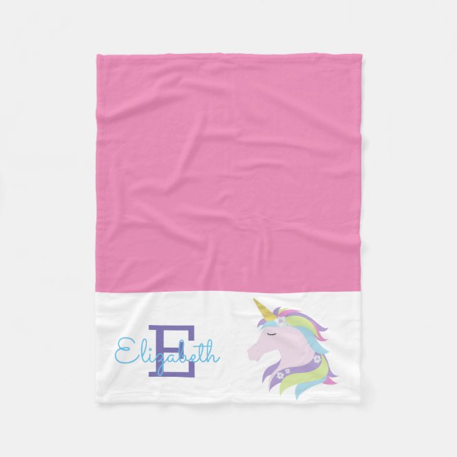 Cobertor De Velo Unicórnio Mágico Personalizado (Frente)