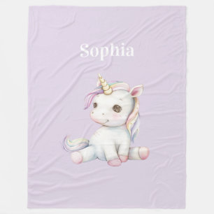 Cobertor De Velo Unicórnio Roxo Lavanda Personalizado