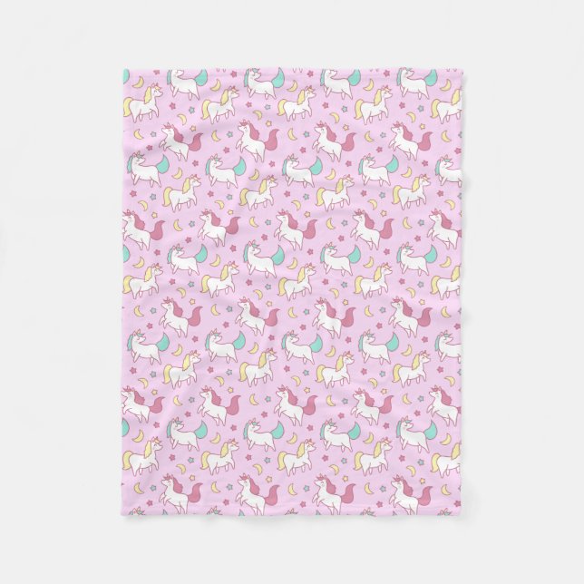 Cobertor De Velo Unicorns Fleece Blanket (Frente)
