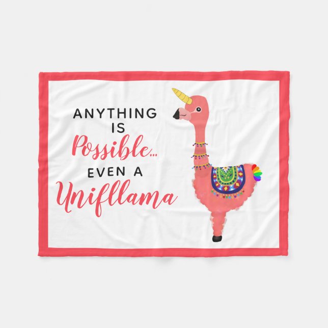Cobertor De Velo Uniflama Inspiradora do Unicórn Flamingo Llama (Frente (Horizontal))
