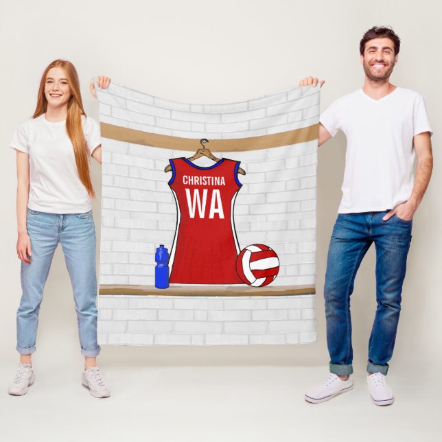 Cobertor De Velo Uniforme personalizado Netball (In Situ)