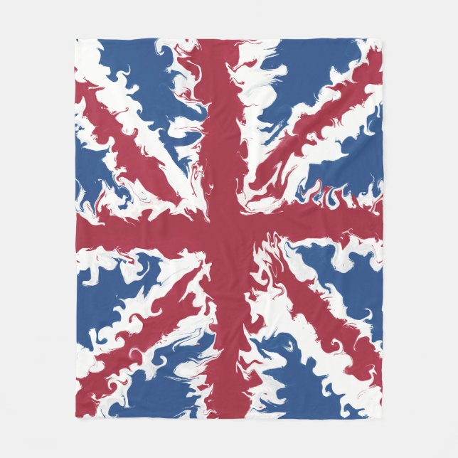 Cobertor De Velo Union Jack Liquid Art (Frente)