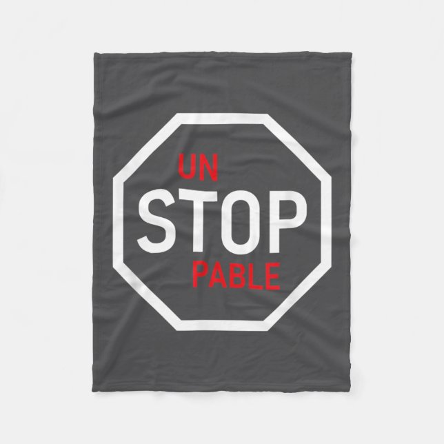 Cobertor De Velo Unstoppable Stop Sign Motivation Strength Clever  (Frente)