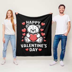 Cobertor De Velo Ursa do Dia dos Namorados feliz vday
