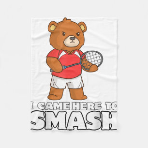 Cobertor De Velo Ursa Jogadora Competitiva de Badminton Engraçada S