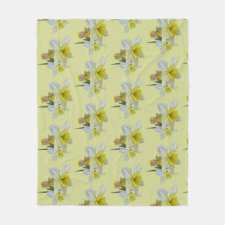 Cobertor De Velo Ursinhos de flores amarelas narciso bebê