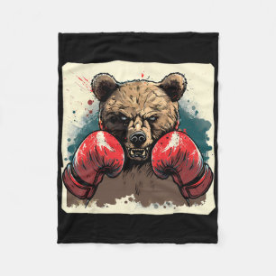 Cobertor De Velo Urso Boxeador Com Luvas de Boxe Kickboxing Boxe Di