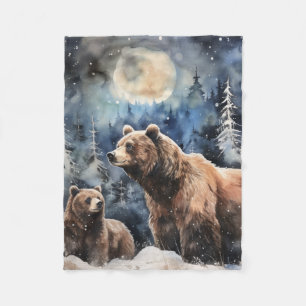 Cobertor De Velo Urso Cinzento e Bebê