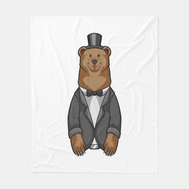 Cobertor De Velo Urso como Noivo com Jaqueta (Frente)