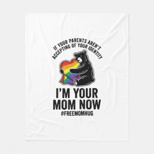Cobertor De Velo Urso de Abraço de Mãe Livre Orgulho Camiseta Vinta