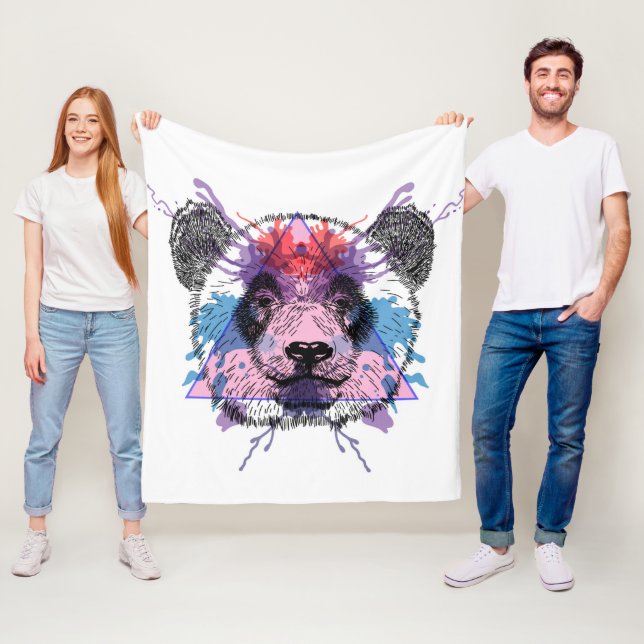 Cobertor De Velo Urso de panda geométrico (In Situ)