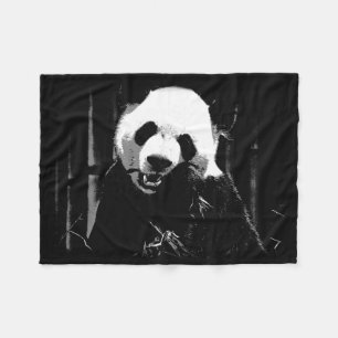 Cobertor De Velo Urso de panda gigante bonito com as folhas de