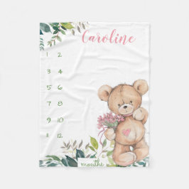 Cobertor De Velo Urso de pelúcia do rastreador de crescimento do mi