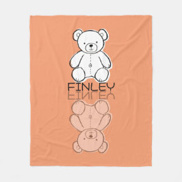 Cobertor De Velo Urso de Pelúcia Rosa Fofo Reflexo Doodle Nome Pers