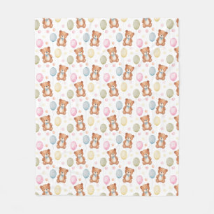 Cobertor De Velo Urso de Teddy & Balões Fleece - Mole e Cozy